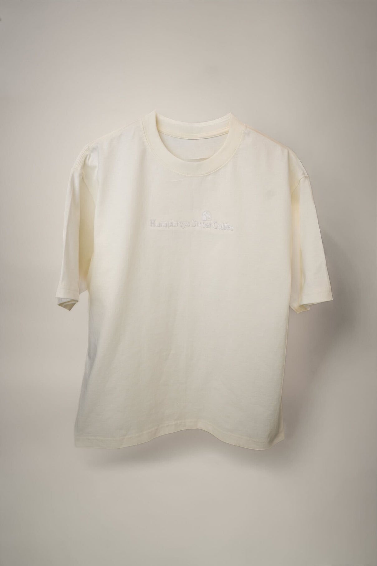 Cream shirt back print - Drink Good Coffee For A Change