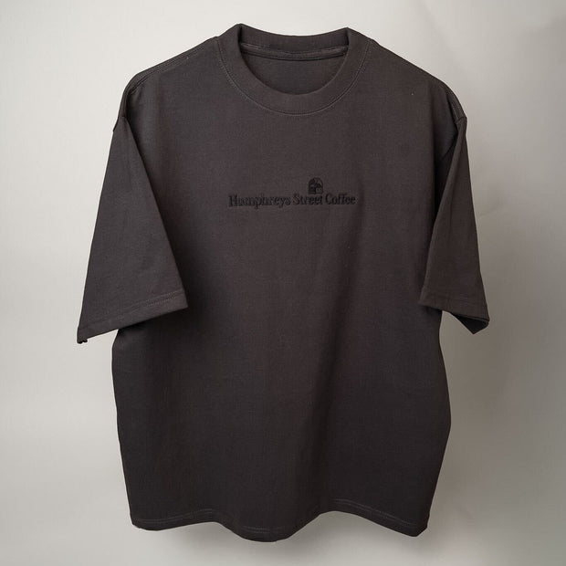 Grey shirt back print - Drink Good Coffee For A Change