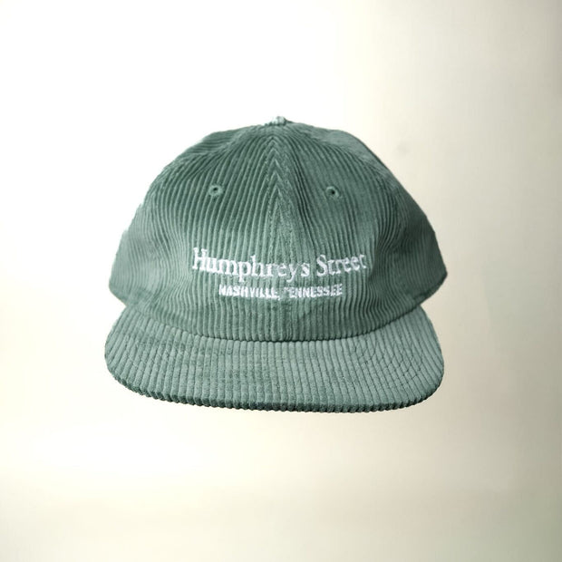 Green embroidered corduroy hat - Humphreys Street